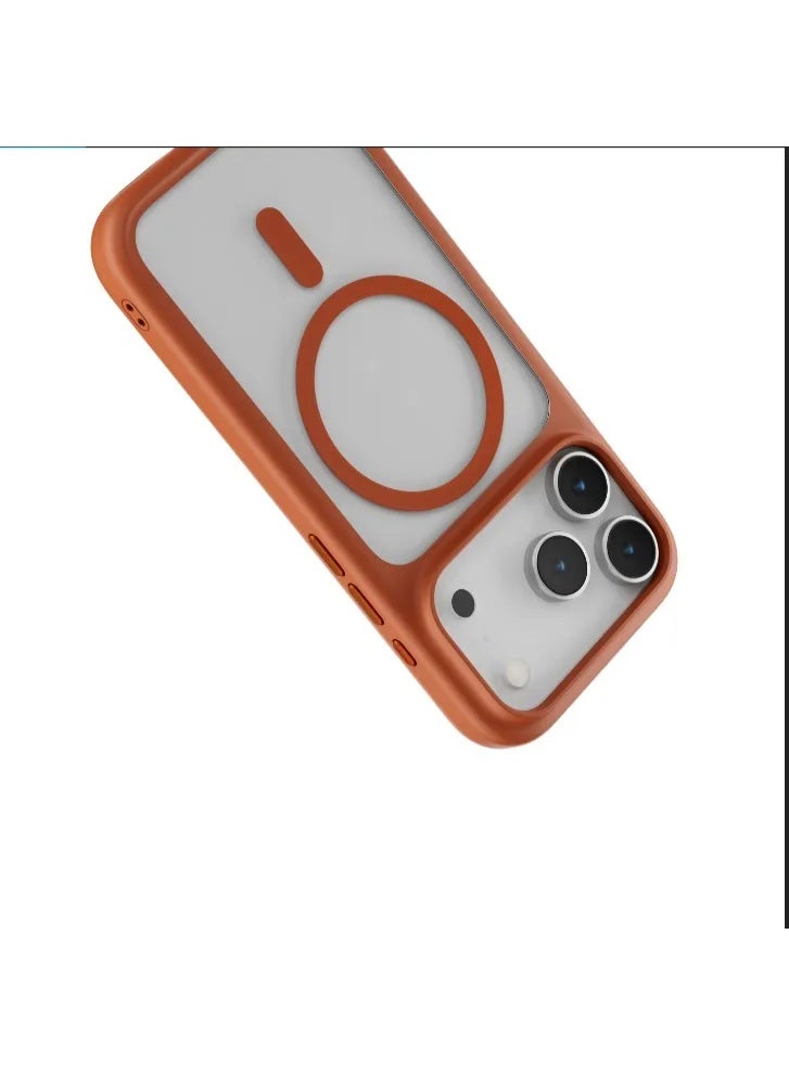 ليفيلو جراب سولو مات ماج سيف لهاتف آيفون 17 برو / 5 أقدام | مقاوم للسقوط من ارتفاع 1.5 متر / متوافق مع ماج سيف / مغناطيس قوي / غطاء خلفي - برتقالي - Image 4