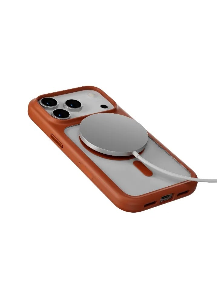 ليفيلو جراب سولو مات ماج سيف لهاتف آيفون 17 برو / 5 أقدام | مقاوم للسقوط من ارتفاع 1.5 متر / متوافق مع ماج سيف / مغناطيس قوي / غطاء خلفي - برتقالي - Image 2