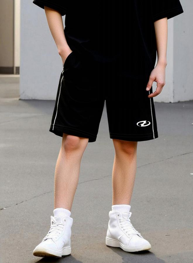 Take Two Boys Black Graphic Print T-Shirt and Shorts Set - Image 5