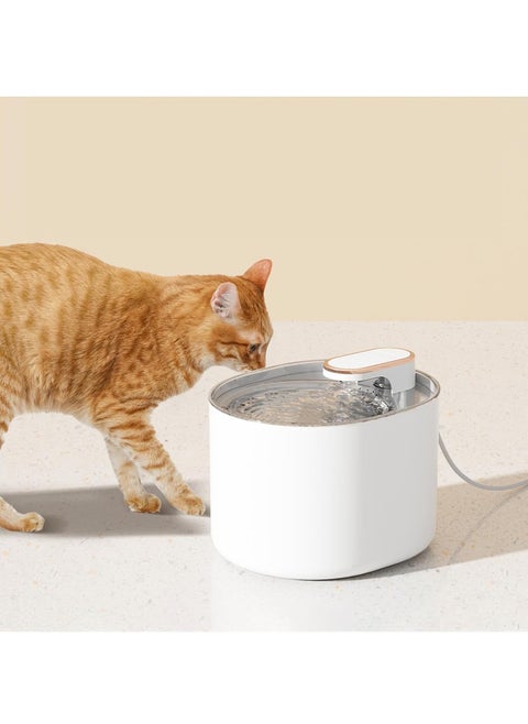 Cat Water Fountain,3L Pet Fountain Cat Dog Water Drinking,Automatic Water Dispenser for Cats and Dog With Light(White)