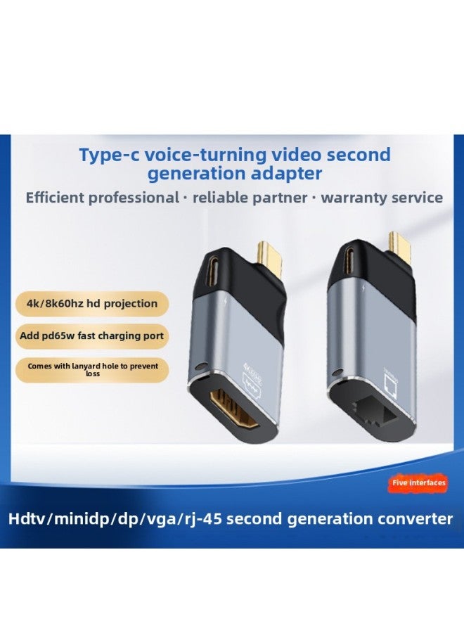 Type-C To HDTV/VGA/DP/MiniDP/network Port Converter For Apple For Huawei Samsung Notebook-Color:VGA Female To Type-c Male + PD Fast Charging Port Converter - Image 5