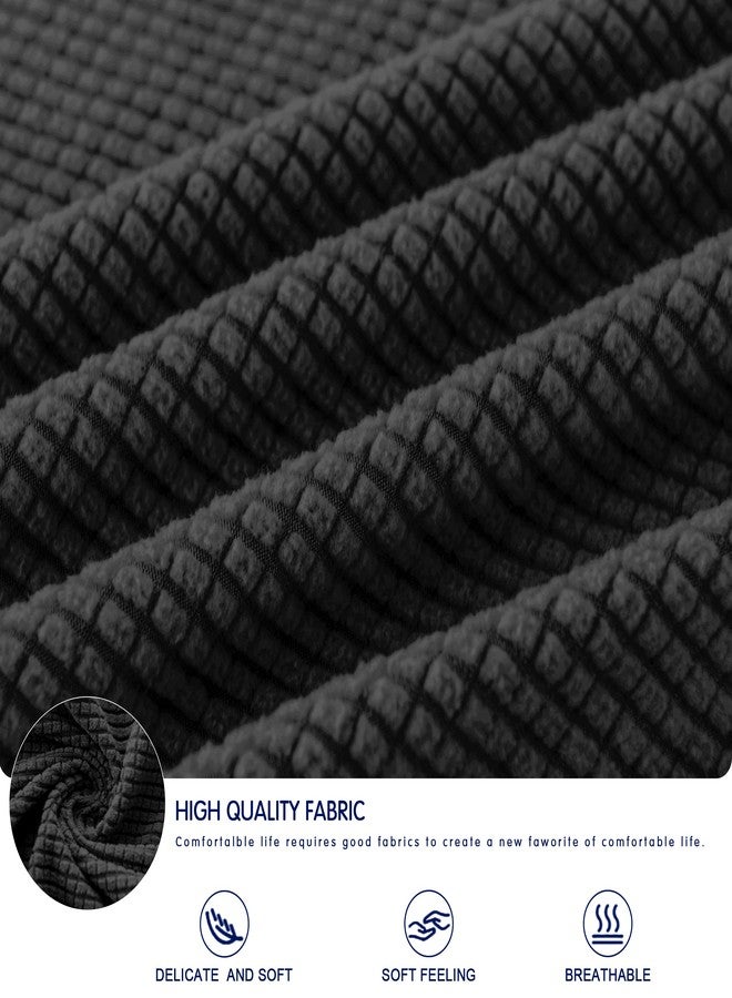 SUBRTEX Stretch Cushion Cover Soft Sofa Seat Slipcover Spandex Chair Couch Cover Suitable for 1-2-3 Seaters Replacement for Furniture Protector(Black, Small) - Image 5