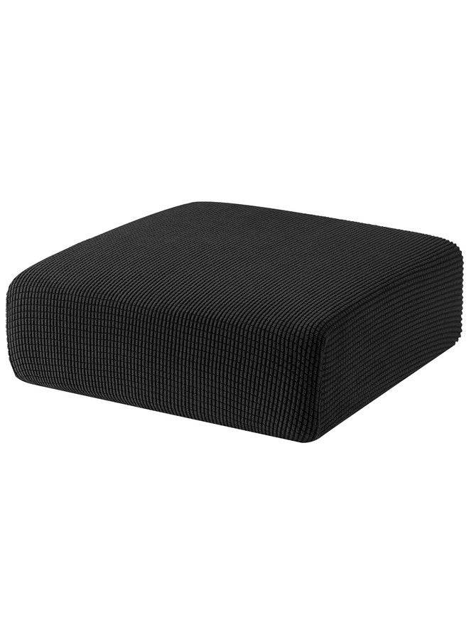 SUBRTEX Stretch Cushion Cover Soft Sofa Seat Slipcover Spandex Chair Couch Cover Suitable for 1-2-3 Seaters Replacement for Furniture Protector(Black, Small) - Image 1