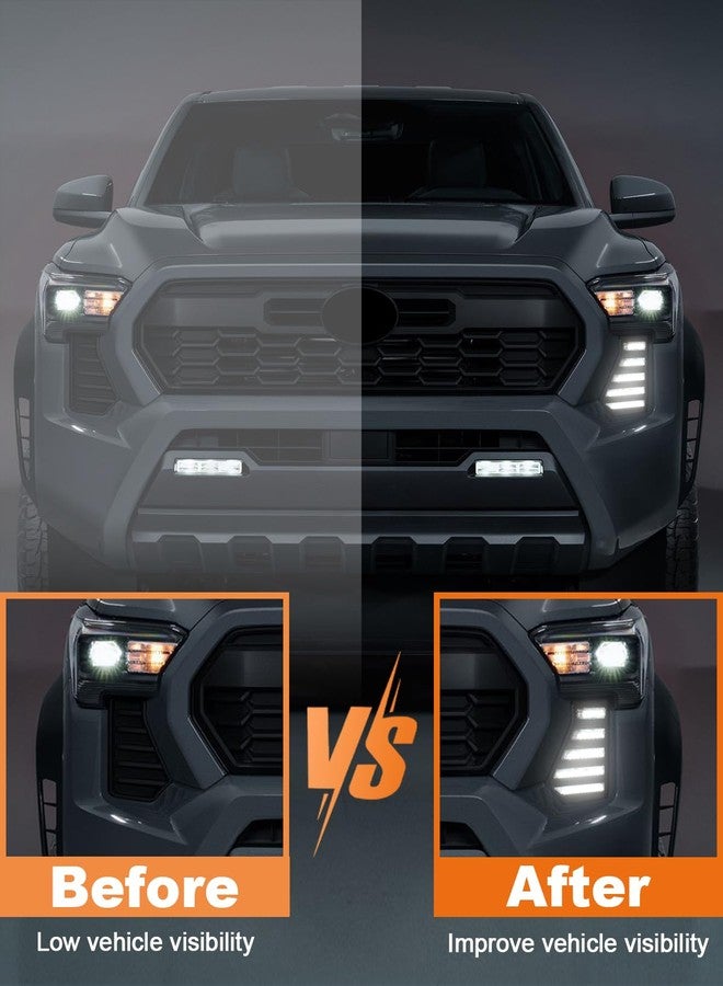 OKLSG LED Fog Lights Kit for 2024 2025 Toyota Tacoma DRL Daytime Running Lights Amber Turn Signal Fog Lamps Toyota Tacoma Accessories (Horizontal clause) - Image 3