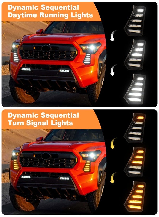 OKLSG LED Fog Lights Kit for 2024 2025 Toyota Tacoma DRL Daytime Running Lights Amber Turn Signal Fog Lamps Toyota Tacoma Accessories (Horizontal clause) - Image 4