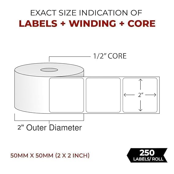 Shreyans Direct Thermal Labels (Pack of 10, 50mm x 50mm) - Image 2