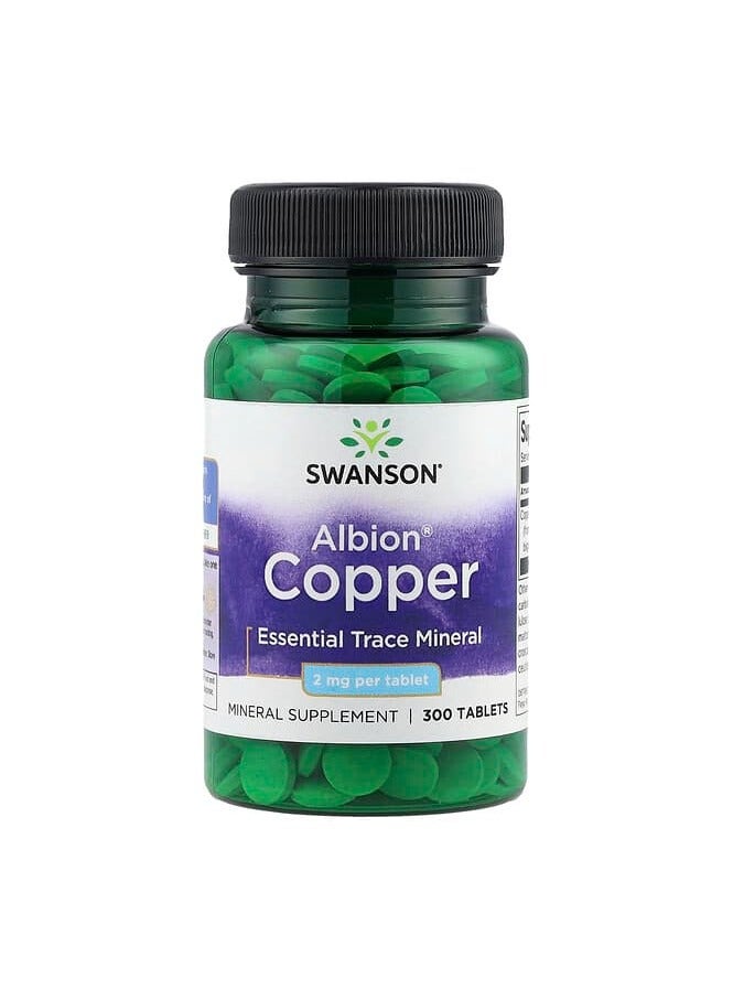 SWANSON Albion® Copper, 2 mg, 300 Tablets - Image 1