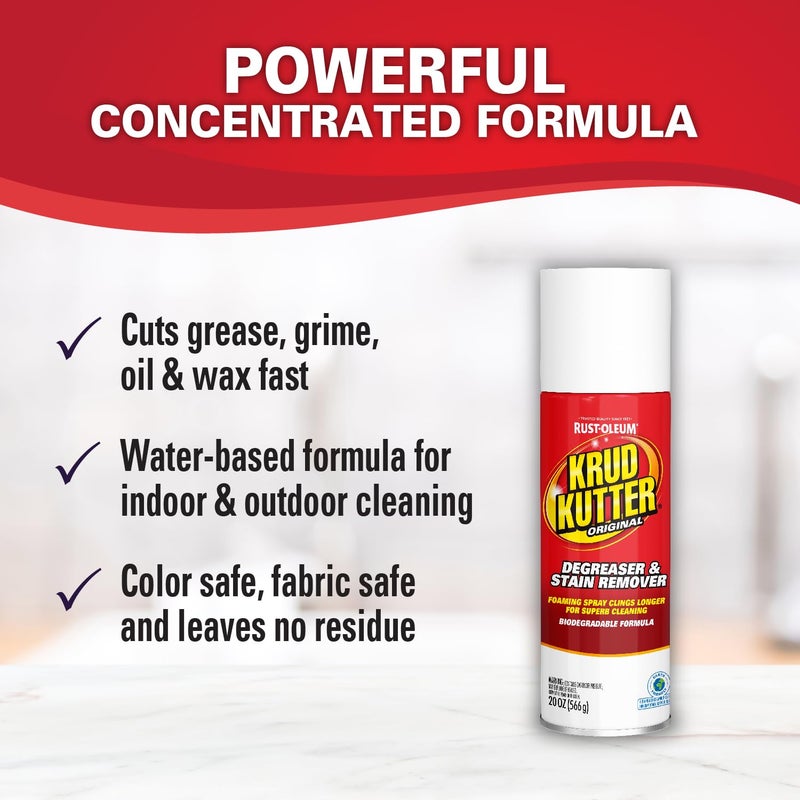 Krud Kutter 339798 Original Concentrated Cleaner/Degreaser Stain Remover Aerosol, 20 oz - Image 1