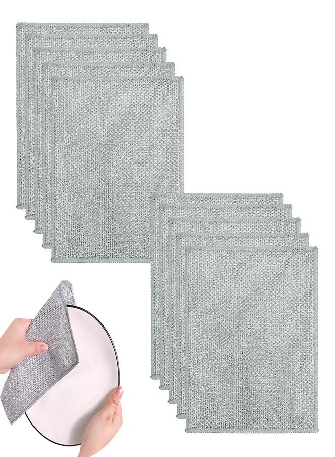 Yolistar BoAn Multipurpose Wire Dishwashing Rags,Double Layer Metal Wire Dishcloth,Reusable Dish Washing Scrub for Home Kitchen Cooktop Sinks(10PCS - Image 1