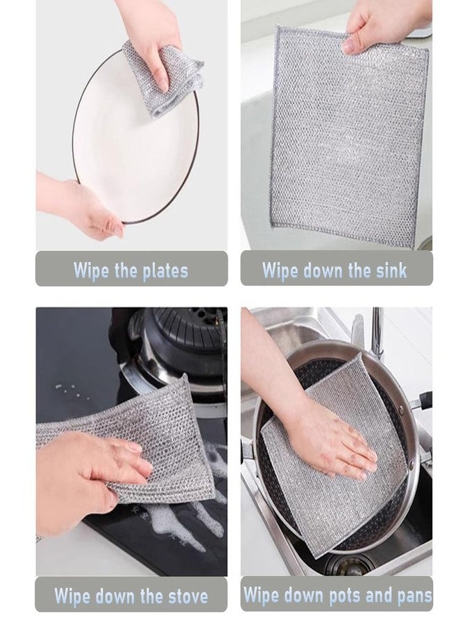Yolistar BoAn Multipurpose Wire Dishwashing Rags,Double Layer Metal Wire Dishcloth,Reusable Dish Washing Scrub for Home Kitchen Cooktop Sinks(10PCS - Image 3