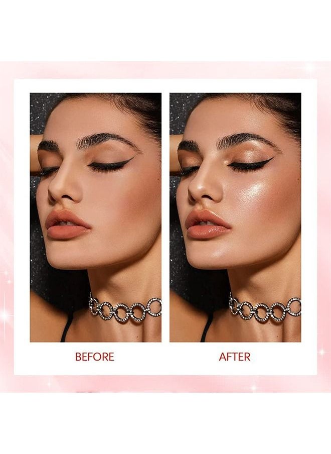 Kiss Beauty - Highlighter Patting Powder Contouring Powder Shimming Powder Stick Glitter Loose Powder Highlight Contouring Powder Shimming Powder for Eyes, Face, Body Brighten Makeup (Silver) - Image 1