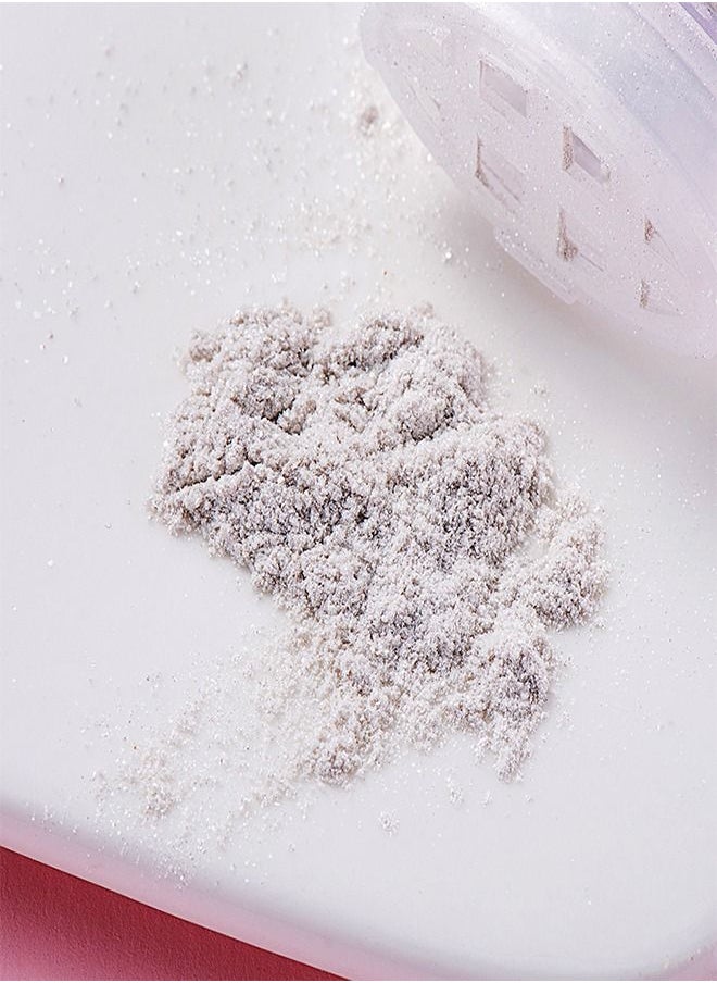 Kiss Beauty - Highlighter Patting Powder Contouring Powder Shimming Powder Stick Glitter Loose Powder Highlight Contouring Powder Shimming Powder for Eyes, Face, Body Brighten Makeup (Silver) - Image 1