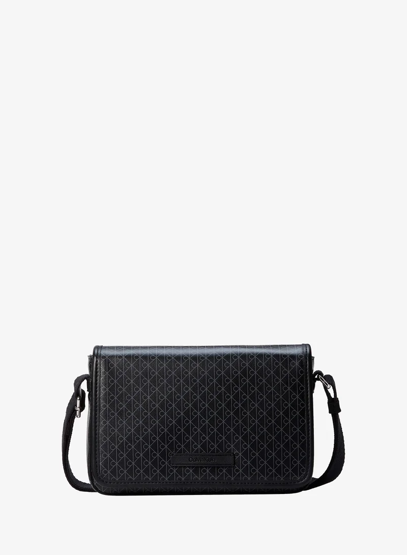 Calvin Klein Coated Emblem Print Messenger Bag