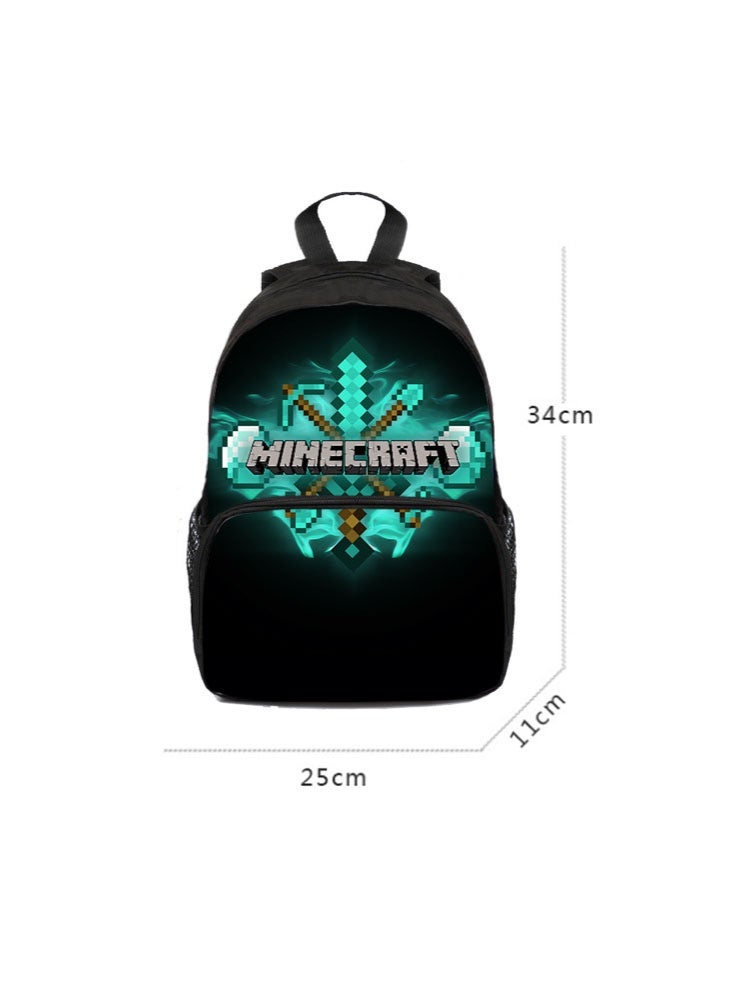 ماين كرافت على ظهره الحقائب المدرسية للمراهقين وطلاب المدارس الابتدائية الرجال والنساء الترفيه الرياضة الظهر - Image 2