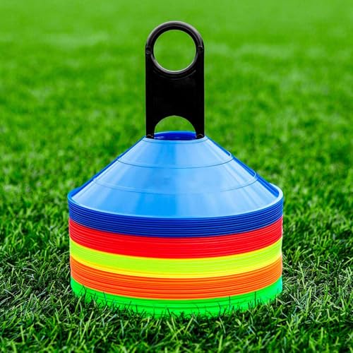 Protoner Sports Training Disc Cones, Multicolour Ground Markers, Set of 50-10 Options, Agility Training Equipment (Set of 30 pcs) - Image 4