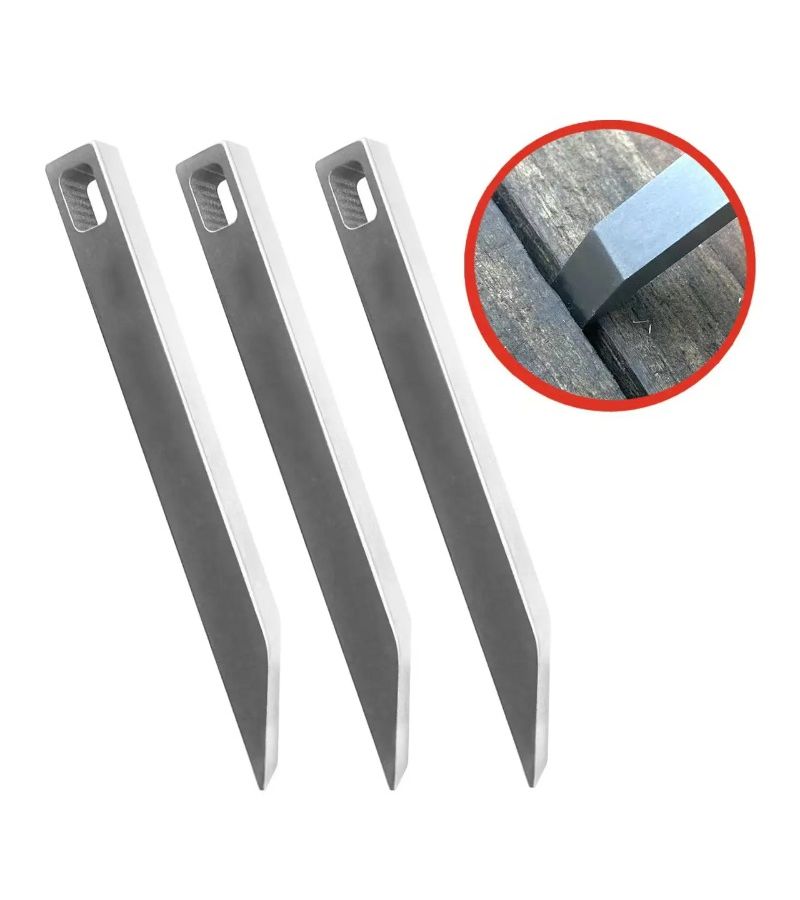 3Pcs Silvery Multi Function Pocket Pry Bar Heavy Duty Stainless Steel Crowbar - Image 1