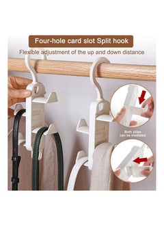 KASTWAVE Purse Organizer, for Closet-Women's Purse Hangers, Hanging Purse Storage, Space Saving Plastic Hooks, Durable Purse Rack, Handbag Storage and Organizer, 2 Pack 8 Hooks (White)  - Image 5