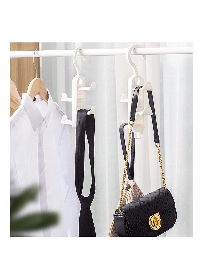 KASTWAVE - Purse Organizer, for Closet-Women's Purse Hangers, Hanging Purse Storage, Space Saving Plastic Hooks, Durable Purse Rack, Handbag Storage and Organizer, 2 Pack 8 Hooks (White) - Image 1