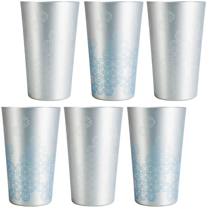 أرورا أكواب Arora Aluminium للمشروبات المعدنية المتغيرة للألوان الفضية من الألومنيوم 20 أوقية كوب من 6