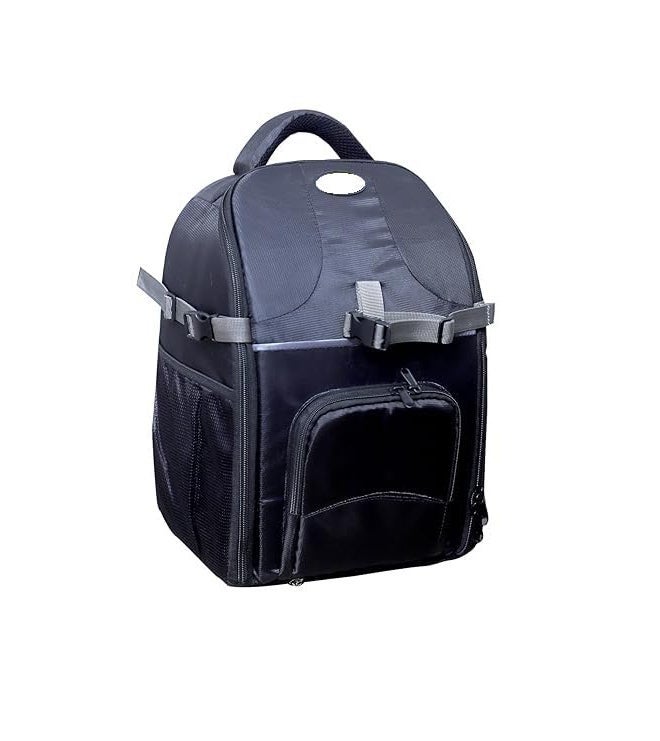 VTS Polyester B7 Water Resistant Camera Backpack With Extra Front Pocket Photographers Bag With Rain Cover Tripod Holder Compatible For Sony Nikon Canon Panasonic Dslr (Black) - Image 1