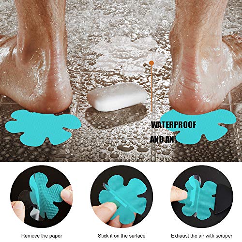 Secopad Bathtub Stickers Non-Slip, 24PCS Safety Shower Treads Adhesive Appliques with Premium Scrape (Blue) - Image 5