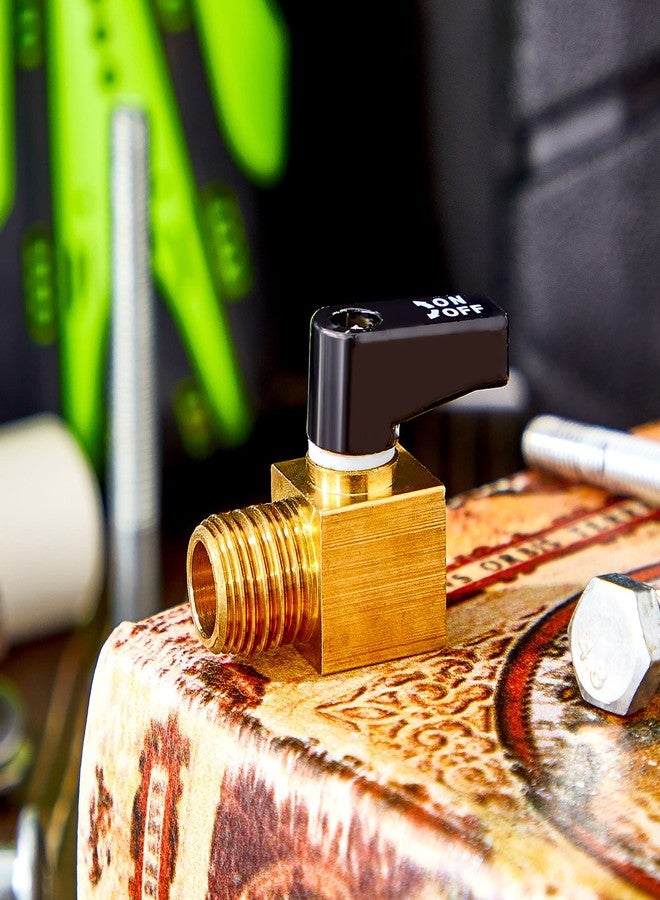 تونديامو صمام ضاغط الهواء Tondiamo، صمام تصريف خزان الهواء على شكل كرة معدنية صغيرة من النحاس الأصفر، 1/4 بوصة NPT ذكر × NPT أنثى لجزء ضاغط الهواء (قطعتان) - Image 4