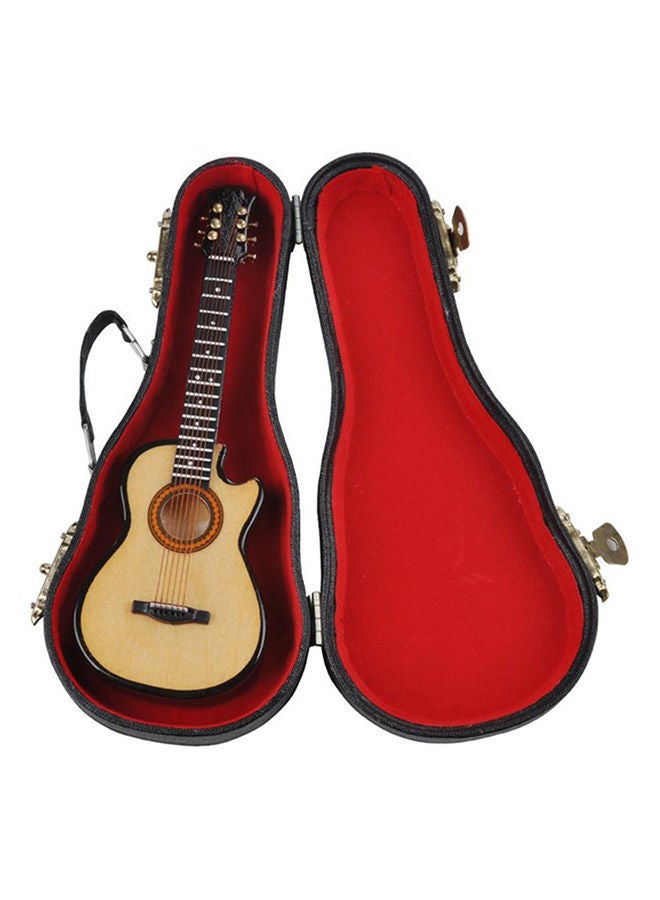 NIBEMINENT MG-245 Mini Musical Ornaments Wooden Craft Miniature Guitar for Home Decor Beige/Brown - Image 2