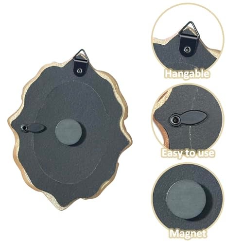NSdawali 4 Pcs Magnetic Picture Frames for Refrigerator, Wall Hanging Mini Gold Frames Small Vintage Oval Rectangle Baroque Photo Frames for Photos Painting DIY Stuck on Fridge - Image 3