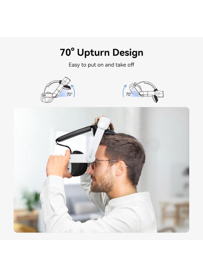 AMVR Head Strap Compatible with Meta Quest 3S/Quest 3 Accessories, 0.45 LB Comfort Elite Strap Replacement Reduces Facial Stress, Adjustable Keeps Headset Stable to Enhance Your VR Experience - Image 5