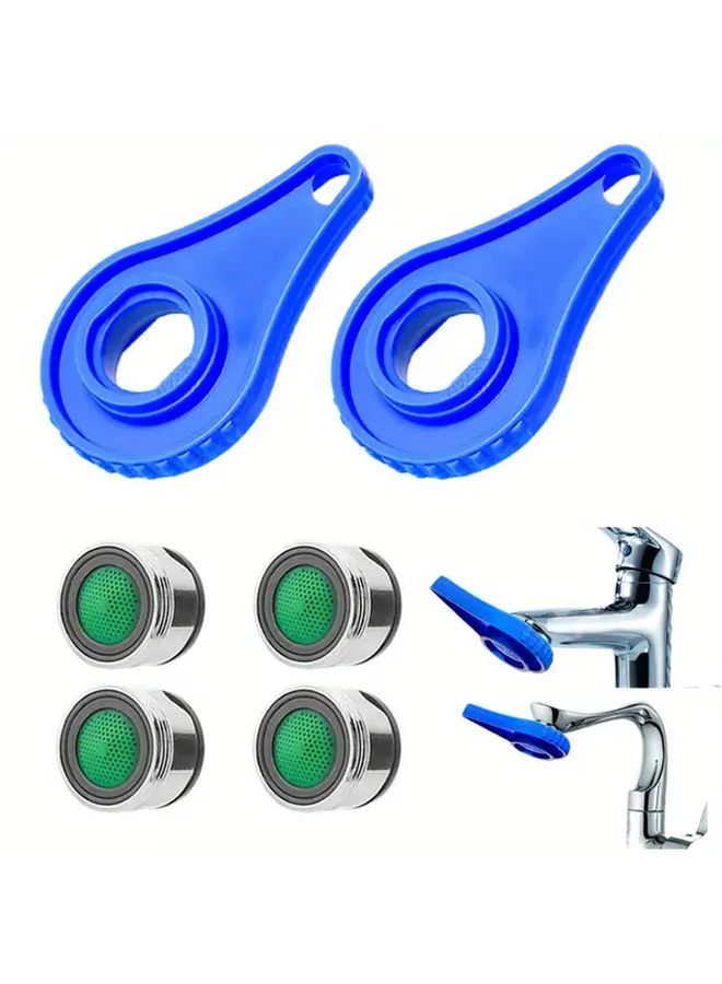 4 Pcs Gray Universal Faucet Adapter Kit With Aerator Removal Wrench For Kitchen Bathroom Sink Garden Hose Water Filter Diverter Connection - Image 1