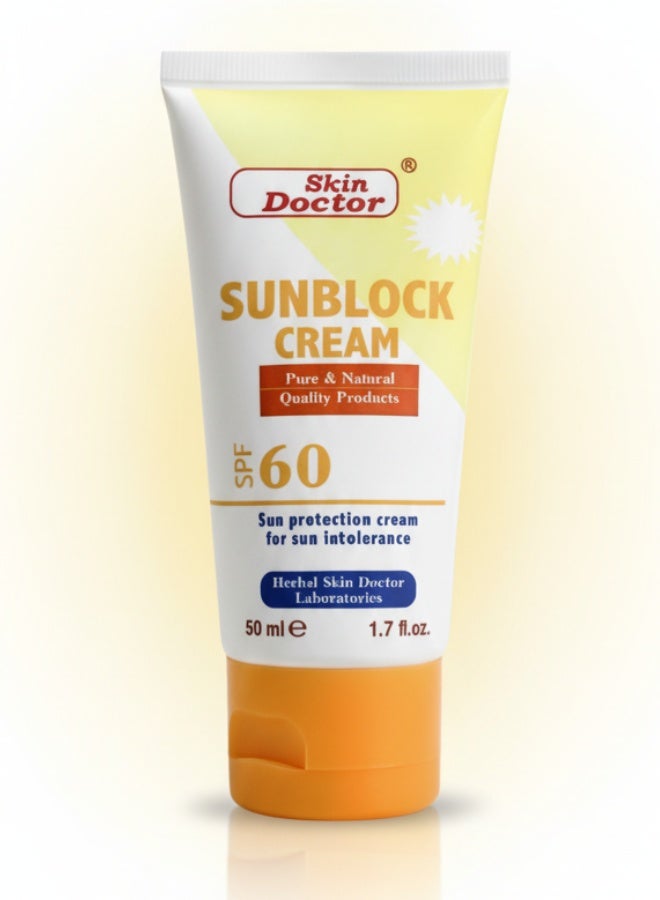 Skin Doctor Sunblock Cream SPF 60 50 ml High Protection Moisturizing Face and Body Sunscreen for All Skin Types - Image 2