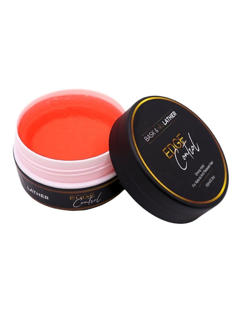 إيدج جل الشعر BASK and LATHER Edge Control ، ثبات قوي ، حواف سميكة ، جل تصفيف ، غير دهني ، غير متقشر ، بدون قالب أبيض ، يدوم طويلا ، يدعم نمو الشعر ، تركيبة طبيعية ، لجميع أنواع الشعر ، 5.3 أونصة سائلة - Image 1