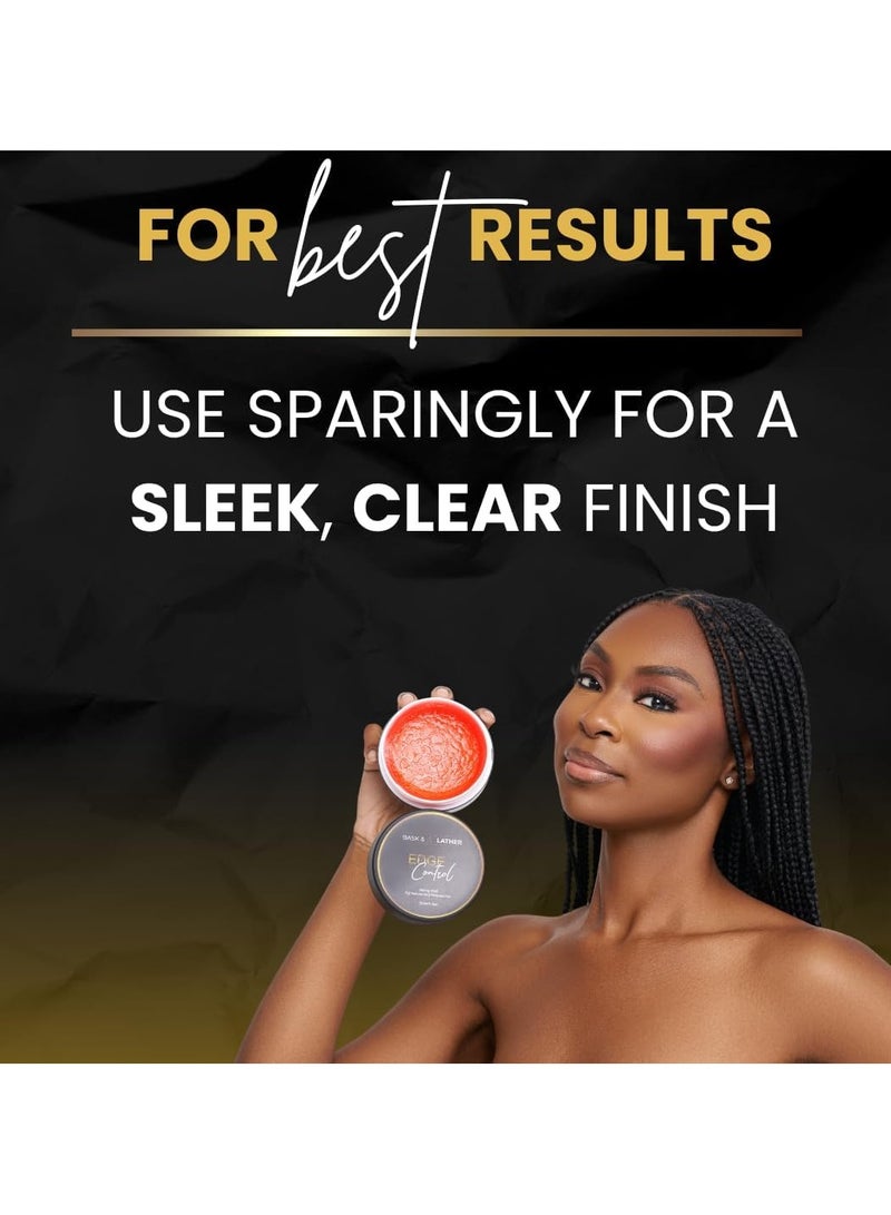 إيدج جل الشعر BASK and LATHER Edge Control ، ثبات قوي ، حواف سميكة ، جل تصفيف ، غير دهني ، غير متقشر ، بدون قالب أبيض ، يدوم طويلا ، يدعم نمو الشعر ، تركيبة طبيعية ، لجميع أنواع الشعر ، 5.3 أونصة سائلة - Image 2