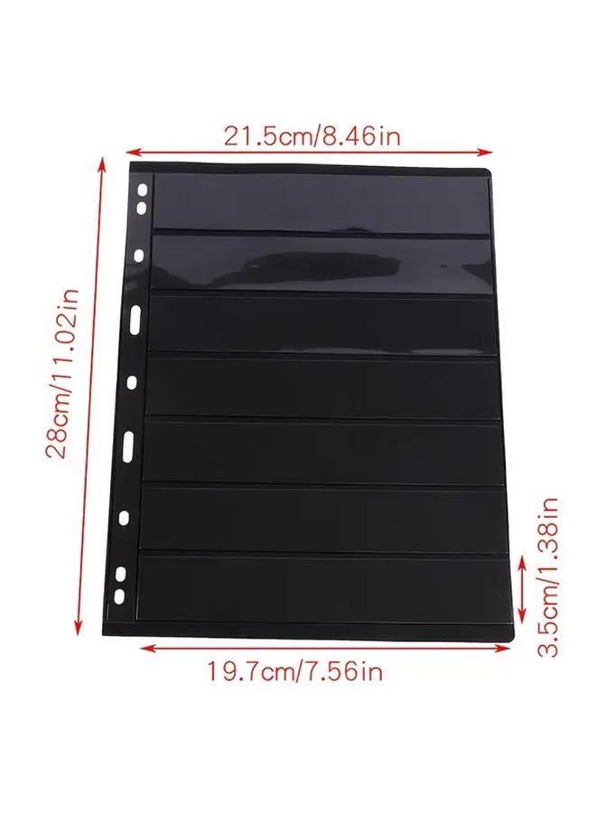 6 Pcs 7 Row Stamp Collection Album with Coin Slots Durable PVC Portable Storage for Sports Memorabilia Postage and Collectibles Compact Design for Home Office or Gift Use Metallic Clip Attachment - Image 4