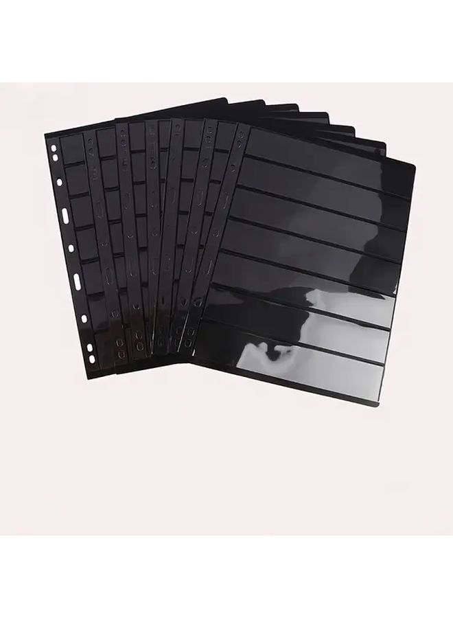 6 Pcs 7 Row Stamp Collection Album with Coin Slots Durable PVC Portable Storage for Sports Memorabilia Postage and Collectibles Compact Design for Home Office or Gift Use Metallic Clip Attachment - Image 5