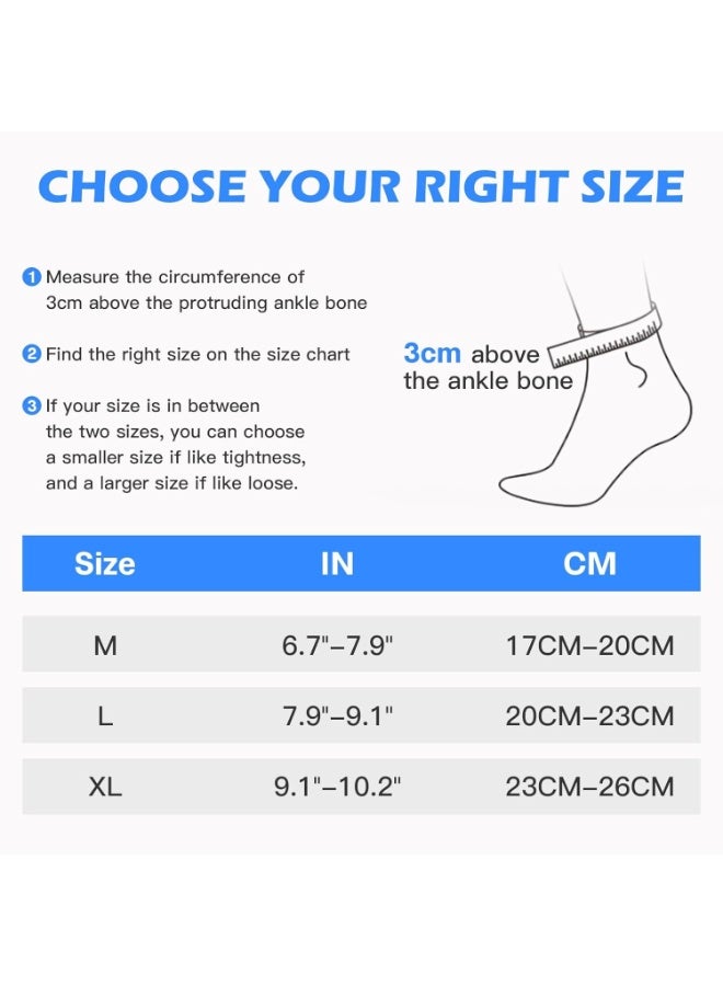 كيلا دعامة الكاحل للالتواء مع وسادة تثبيت سيليكونية، دعامة دعم مرنة مع أحزمة شبكية قابلة للتعديل لعلاج الإصابات، التهاب اللفافة الأخمصية، تخفيف التهاب وتر العرقوب (زوج واحد) - Image 3