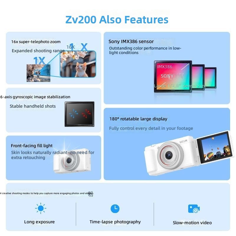 أس جي كام كاميرا SJCAM ZV200CCD بدقة 5K فائقة للطلاب، للاستخدام في الحرم الجامعي والسفر والتصوير الفوتوغرافي - Image 5