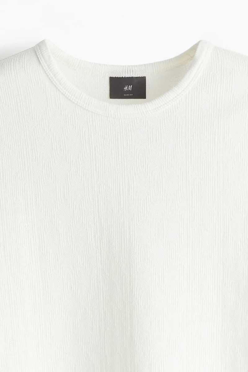 H&M Slim Fit Textured T-shirt