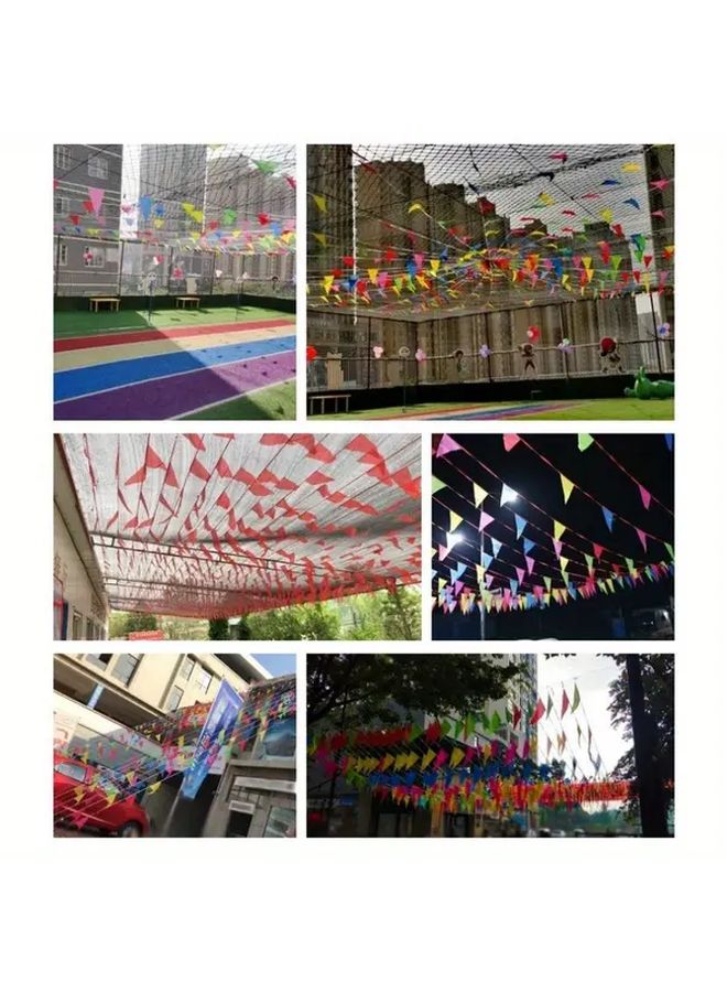 Mixed Colors Triangular Bunting Flags for Outdoor Party Wedding Garden Decor Durable Polyester - Image 5