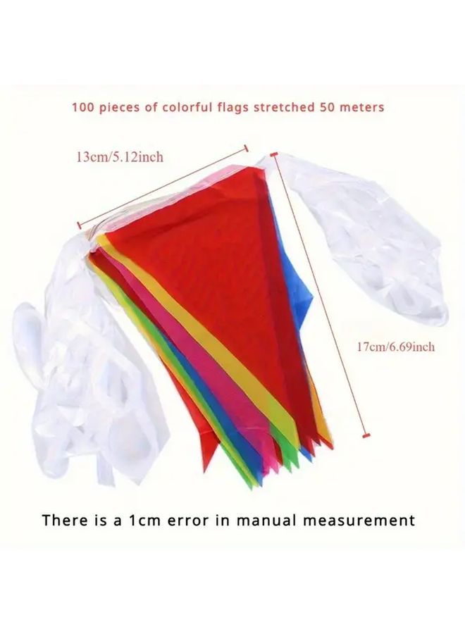 Mixed Colors Triangular Bunting Flags for Outdoor Party Wedding Garden Decor Durable Polyester - Image 4