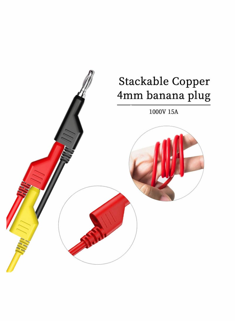 SOLARAE Double-ended 4mm Banana Plug Test Leads Stackable Copper Pulg Soft Cables for Laboratory Multimeter Electric Testing  5PCS - Image 3