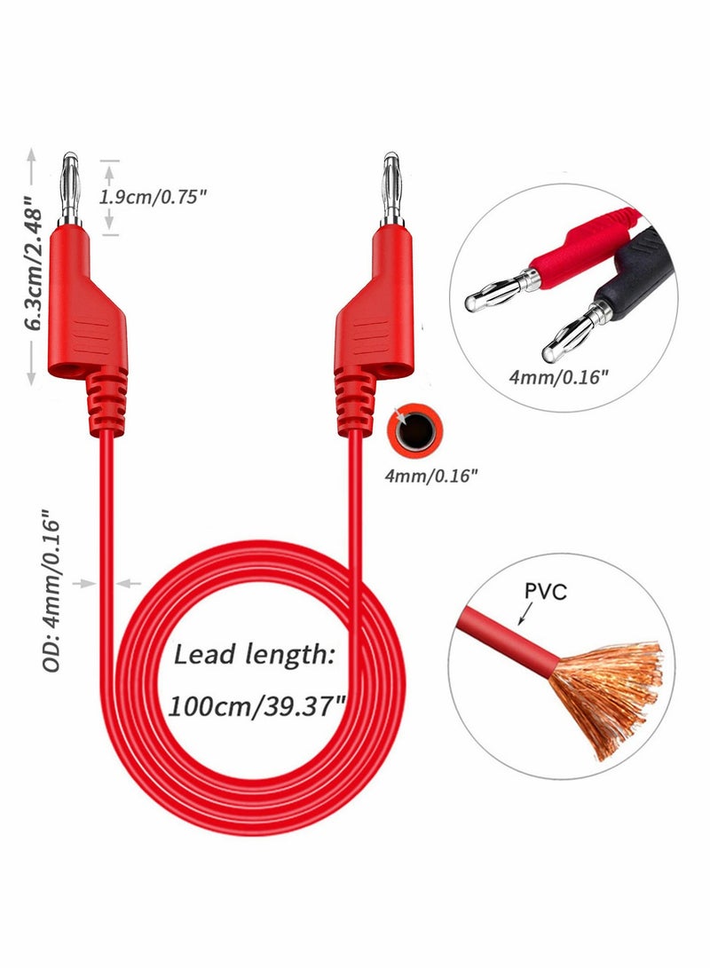 SOLARAE Double-ended 4mm Banana Plug Test Leads Stackable Copper Pulg Soft Cables for Laboratory Multimeter Electric Testing  5PCS - Image 4