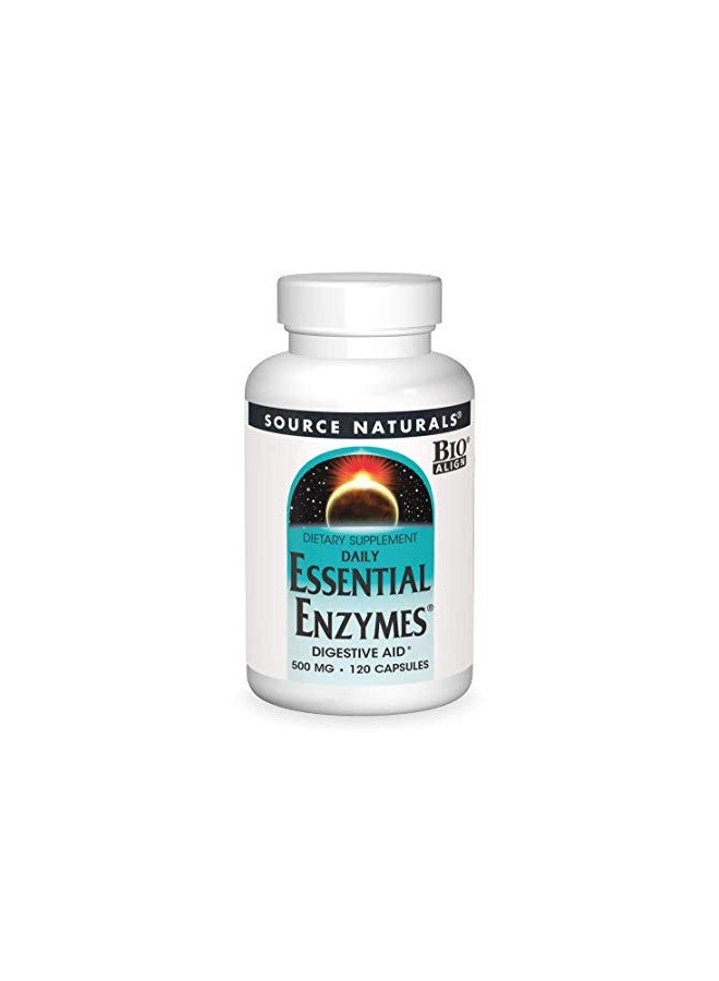 Source Naturals Source Naturals Essential Enzymes 500mg Bio-Aligned Multiple Supplement Herbal Defense For Digestion, Gas & Constipation Relief - Strong Immune System Support - 120 Capsules  - Image 1