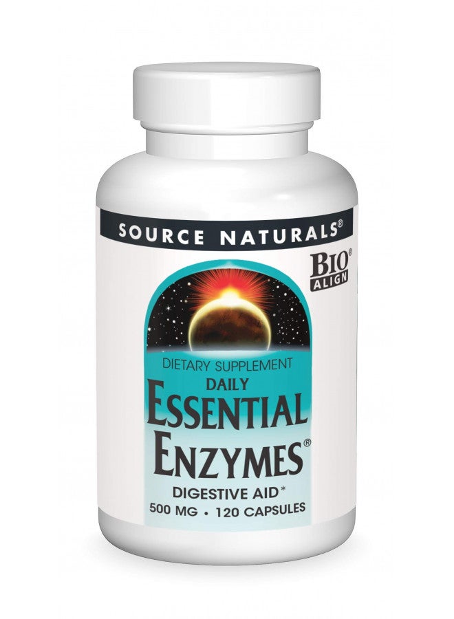 Source Naturals Source Naturals Essential Enzymes 500mg Bio-Aligned Multiple Supplement Herbal Defense For Digestion, Gas & Constipation Relief - Strong Immune System Support - 120 Capsules  - Image 2