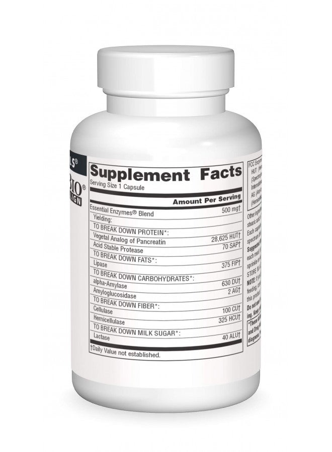 Source Naturals Source Naturals Essential Enzymes 500mg Bio-Aligned Multiple Supplement Herbal Defense For Digestion, Gas & Constipation Relief - Strong Immune System Support - 120 Capsules  - Image 4