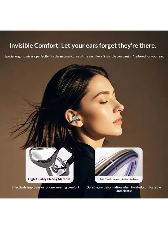 caijin Portable Invisible Clip-On Bluetooth Headphones Pain-Free Wear Powerful Noise Cancelling Long-Lasting Battery Built-in Mic - Image 3