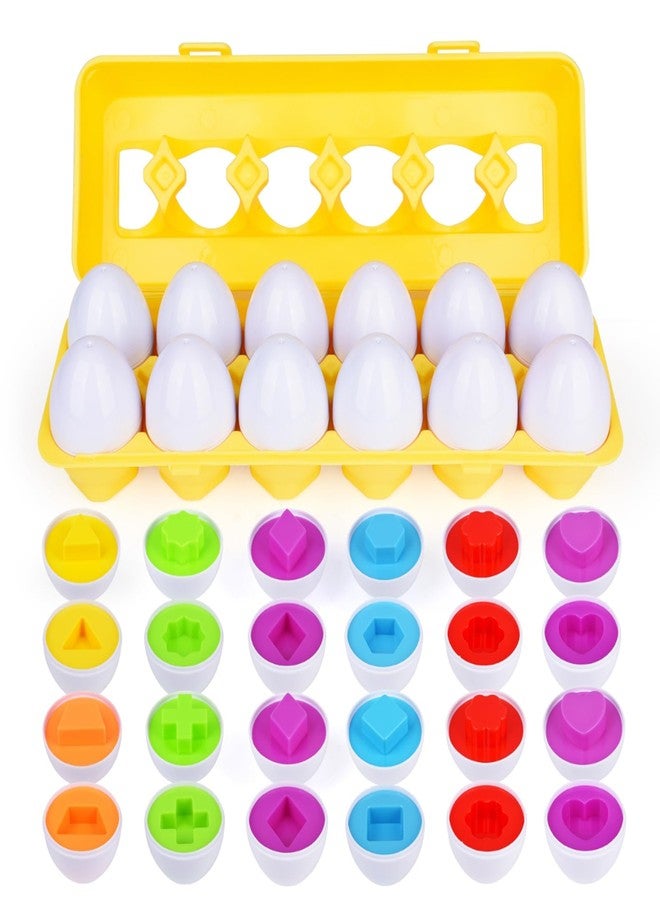 FIVEDAOGANG Matching Eggs - Color & Shape Recoginition Sorting Puzzle Toys for Toddlers 1-3, Easter Travel Game Early Learning Educational Fine Motor Skill Montessori Gift for Year Old Kids Baby Toddler Boy Girl - Image 4