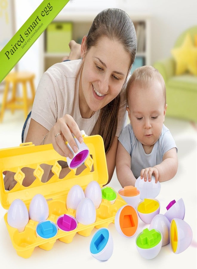 FIVEDAOGANG Matching Eggs - Color & Shape Recoginition Sorting Puzzle Toys for Toddlers 1-3, Easter Travel Game Early Learning Educational Fine Motor Skill Montessori Gift for Year Old Kids Baby Toddler Boy Girl - Image 2