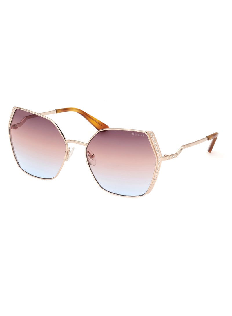 GUESS Women's UV Protection Asymmetrical Shape Sunglasses - GU7843-S33F61 - Lens Size: 61 Mm - Gold - Image 1