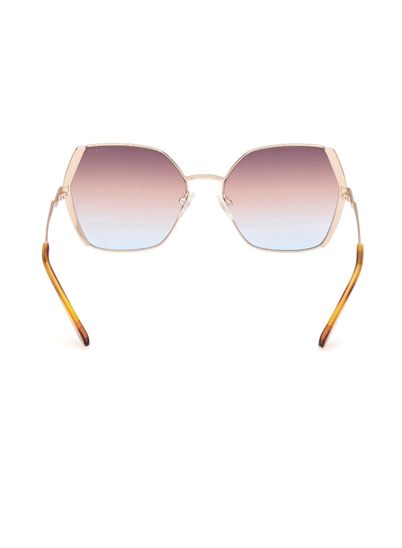 GUESS Women's UV Protection Asymmetrical Shape Sunglasses - GU7843-S33F61 - Lens Size: 61 Mm - Gold - Image 4